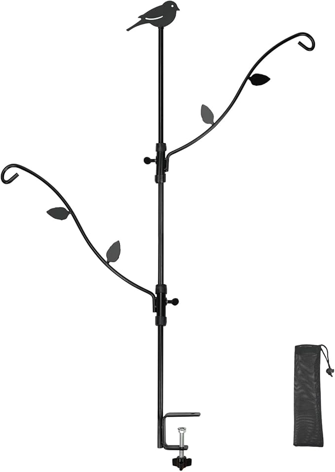 Deck Bird Feeder with Multi-Hooks and Adjustable Branches for Porch-VerdiqueGarden
