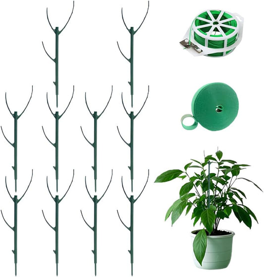 5 Pack Stackable Monstera Plant Support Stakes, Garden Plant Stakes for Indoor and Outdoor Plants, Moss Poles Holder Stick Monstera Plant Stem Supports Structures for Climbing Potted Plants (10 Pack)-VerdiqueGarden