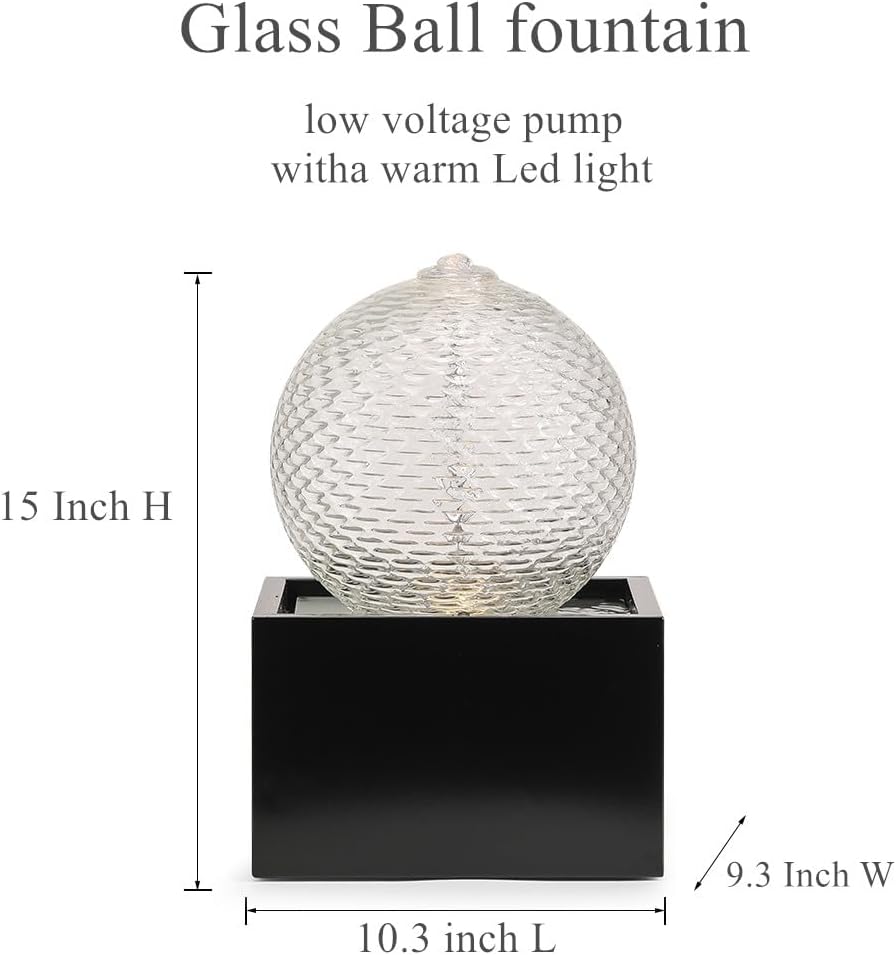 Indoor Water Feature Tabletop Ceramic Fountain Home Kitchen Office Decoration Modern Design Style (Black biger Size)-VerdiqueGarden