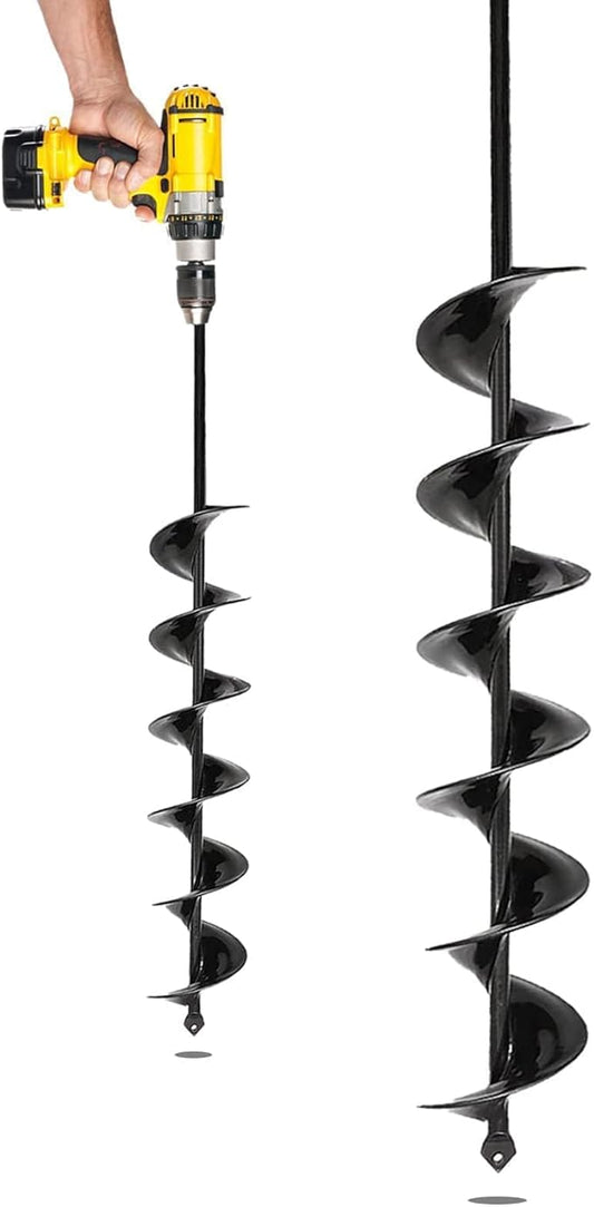 Auger Drill Bit for Planting - 3 x 24 inch Plant Auger for Cordless Drill - Bulb Planter Tool for Bulbs Planting&Holes Digging - 3/8" Hex Drive Drill-VerdiqueGarden