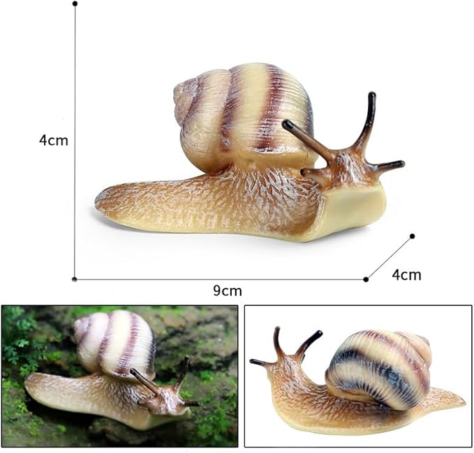 2 Pcs Snail Figurine Miniature Snail Model Realistic Animal Figurines Fairy Garden Micro Landscape Decor-VerdiqueGarden