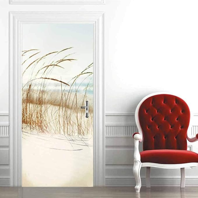 Door Wallpaper Self-Adhesive Door Poster 3D Door Picture - Sylter Dune - Door Film Photo Wallpaper Premium PVC Waterproof Door Sticker Wall Sticker for Bedroom Living Room Door Decoration Stickers 80-VerdiqueGarden