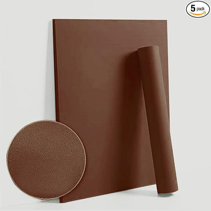 Dimoon 236''x17.7'' Brown Peel and Stick Wallpaper Contact Paper Modern Self Adhesive Wall Paper Removable Renter Friendly Textured Solid Color Shelf Cabinet Vinyl Roll (236''x17.7'',Orange Brown)-VerdiqueGarden