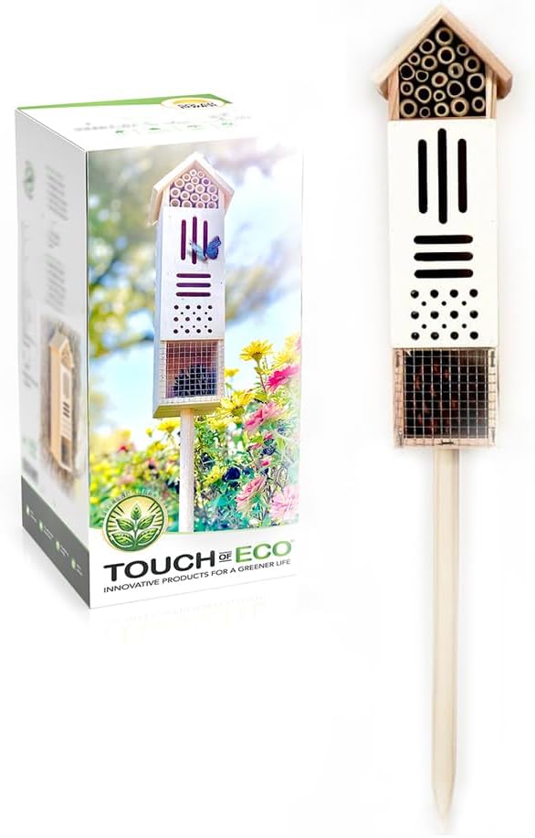 Wooden Insect House, Insect Hotel for Bugs, Bees, Butterflys, Ladybirds, Natural Beneficial Insect Habitat for Garden and Yard-VerdiqueGarden