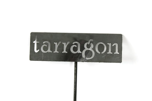 Classic Metal Garden Markers 19 Inches Tall (tarragon, Raw, Unfinished Steel (will rust with time))-VerdiqueGarden