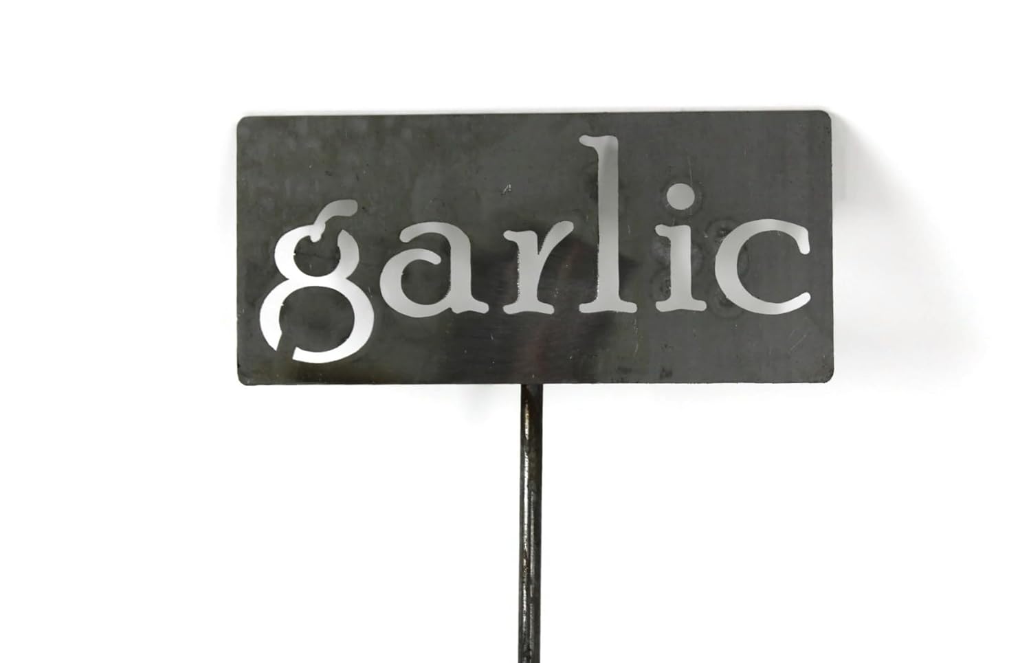 Classic Metal Garden Markers 19 Inches Tall (garlic, Raw, Unfinished Steel (will rust with time))-VerdiqueGarden