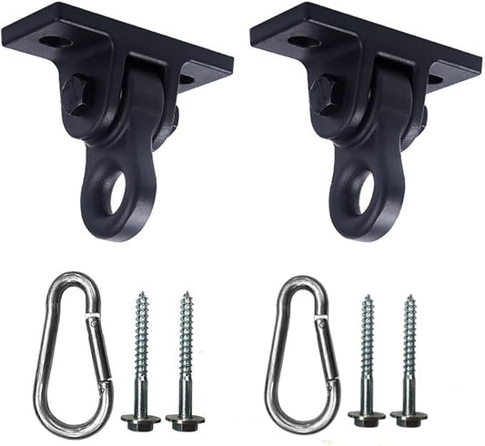Heavy Duty Black Swing Hangers Screws Bolts Included Over 5000 lb Capacity Playground Porch Yoga Seat Trapeze Wooden Sets Indoor Outdoor 2 Pack-VerdiqueGarden