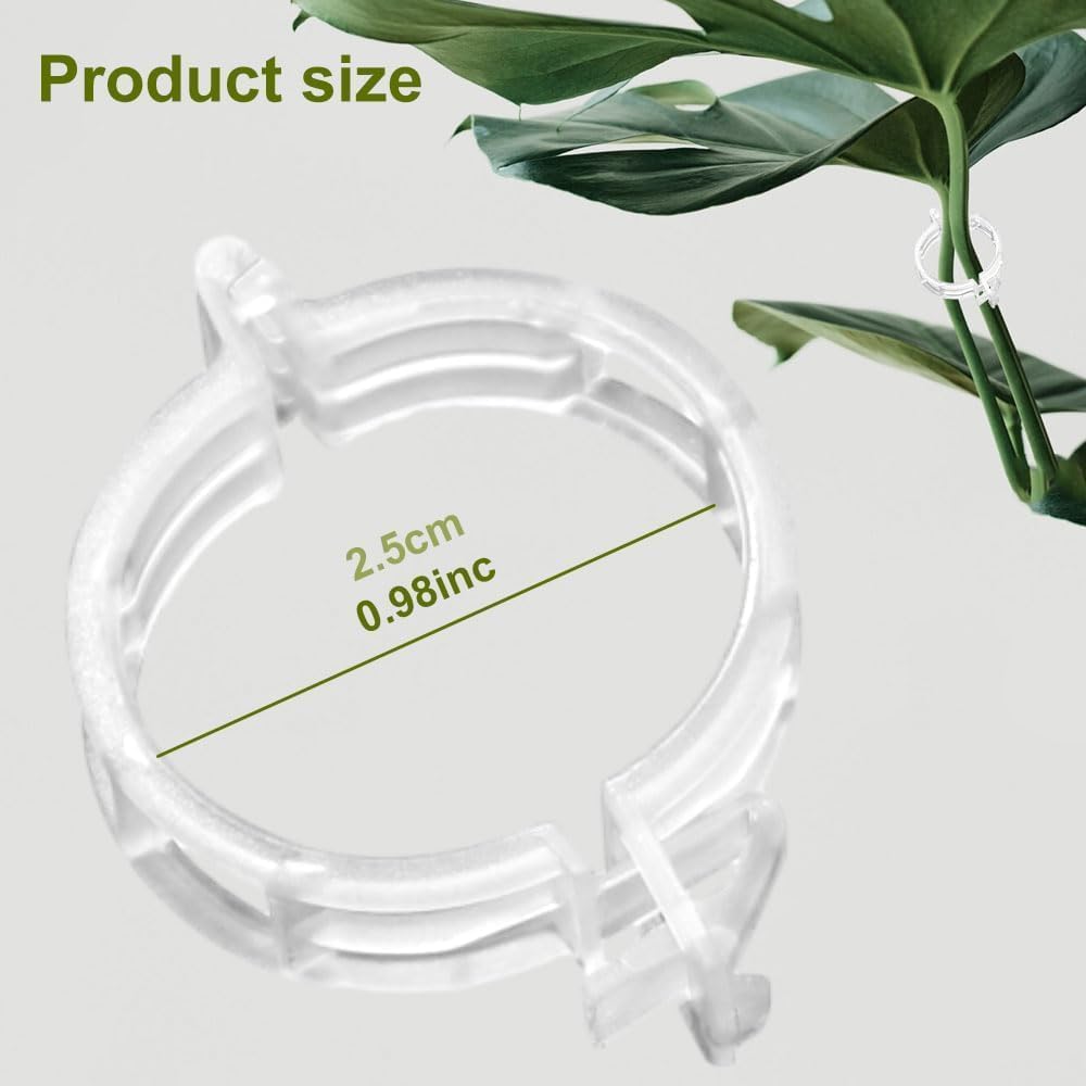 300 PCS Secured Plastic Plant Clip, Plant Support Clips, Garden Clips for Climbing Plants, Plastic Trellis Clips Plant Support Clips Tomato Grape Vine Vegetables Plant Fixing Clips (300, White)-VerdiqueGarden