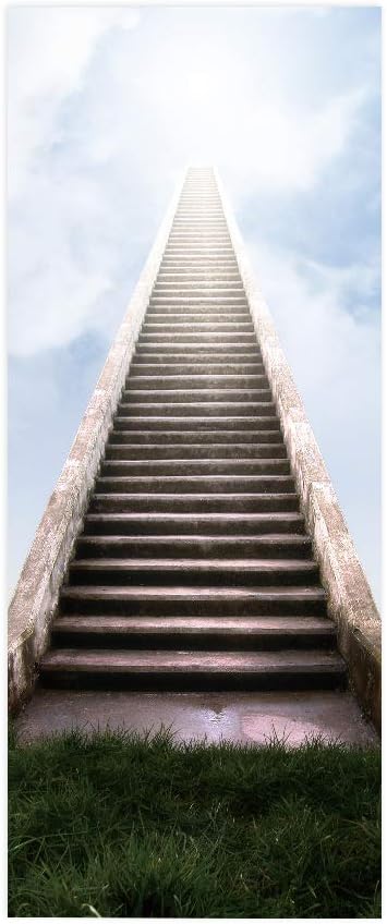 3D Door Stickers Murals - Stairs - Peel and Stick - Waterproof & Washable - Matt Finish - Modern Style - White - 2 Pack (35.4" x 78.7")-VerdiqueGarden