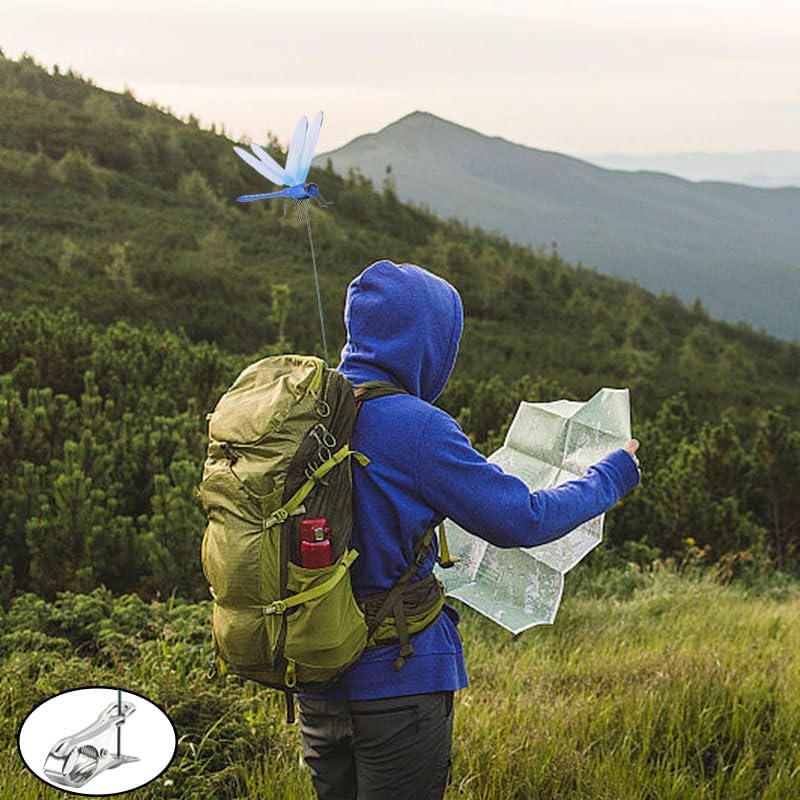 Spiritlele 20 PCS 3D Dragonfly Clips Colorful Hat Clip Fake Dragonfly Garden Decor for Patio Outdoor Indoor-VerdiqueGarden