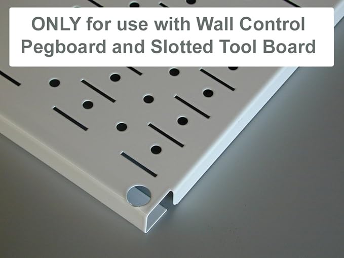 Wall Control 4 ft. Metal Pegboard Organizer - Standard Tool Storage Kit & Spray Can Holder Bracket for Pegboard & Slotted Tool Board - White-VerdiqueGarden