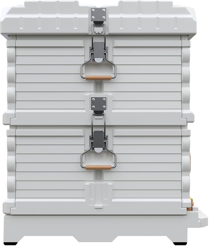 Ergo Insulated 10 Frame Bee Hive Set [NO Frames Included] (Double Deep, White Body Yellow Entrance)-VerdiqueGarden