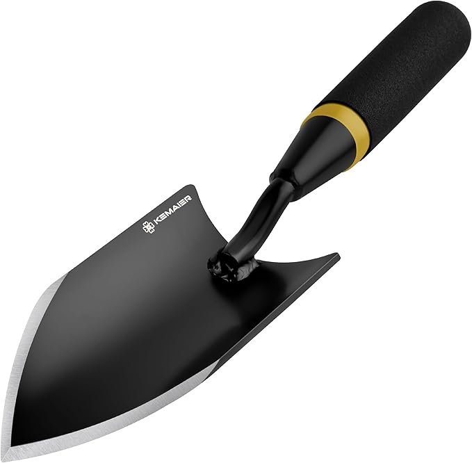 Garden Shovel - Heavy Duty Gardening Hand Trowel, Carbon Steel Garden Trowel with Rubberized Handle, Trowel Garden Tool for Diligent Farmer Soil Planting Digging Transplanting-VerdiqueGarden