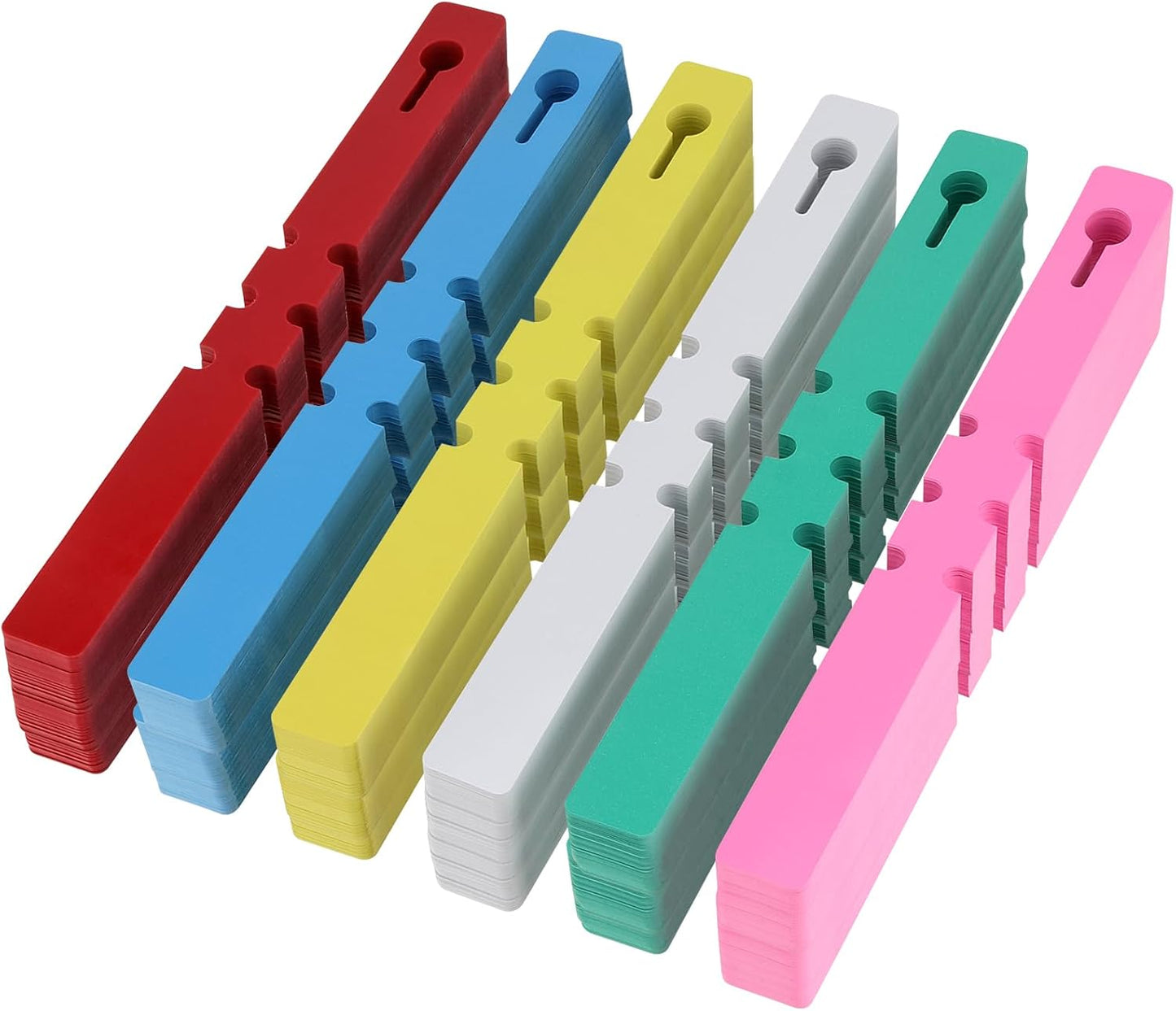 KEILEOHO 1200 PCS 6 Colors Plastic Plant Tags Wrap Around, Outdoor Waterproof Plant Labels, Nursery Garden Markers with Large Writing Surface, Adjustable Hanging Labels for Identifying Plants-VerdiqueGarden