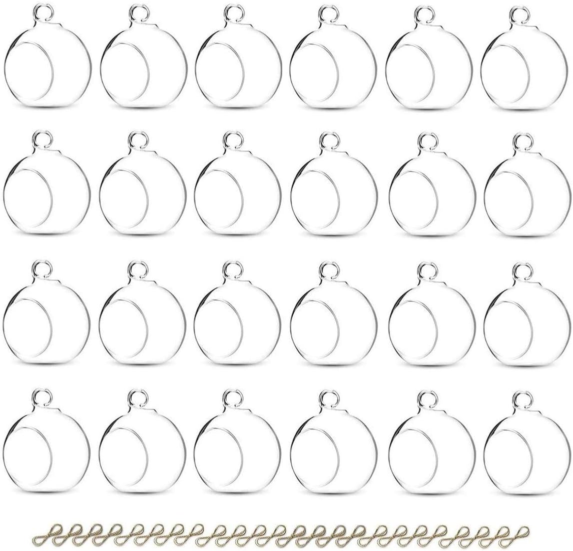 Sziqiqi 3.15" Glass Globes Glass Bulbs Hanging Tea Light Holder Terrarium Container Wedding Centerpiece Backyard Decoration Christmas Ornaments 20pcs+4 Extra-VerdiqueGarden