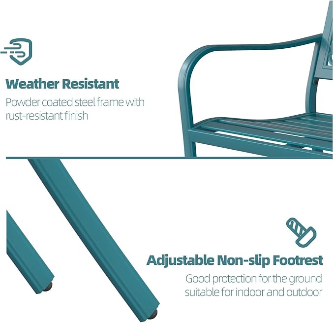 Grand patio 50" Outdoor Bench Garden Bench with Armrests Bench for Outdoors Lawn Yard Porch Lake Shore-VerdiqueGarden