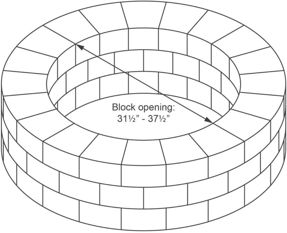 Heavy Duty Black Steel Fire Pit Ring Insert for Outdoors - 31” Round Insert, 38" Outside Flange, 9" Height-VerdiqueGarden