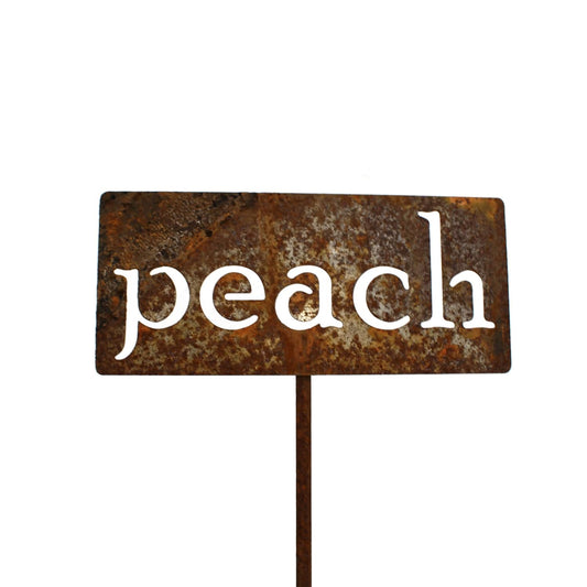 Classic Metal Garden Markers 19 Inches Tall (peach, Naturally Rusted)-VerdiqueGarden