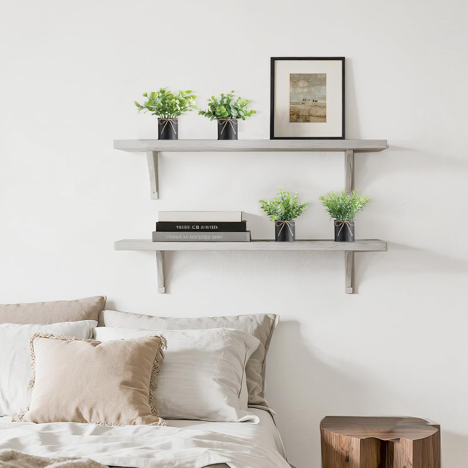 Mkono 4 Packs Small Fake Plants in Farmhouse Galvanized Pots Mini Potted Artificial Eucalyptus Plants for Halloween Decorations Shelf Office Bathroom Rustic Home Decor (Black)-VerdiqueGarden