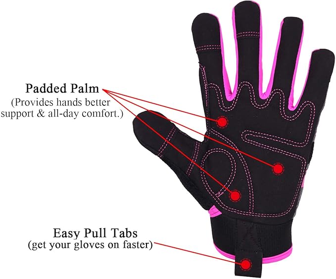 HANDLANDY Women Safety Work Gloves Utility Touch Screen Working Grip Glove for Yardwork Gardening Breathable Mechanic Gloves-VerdiqueGarden