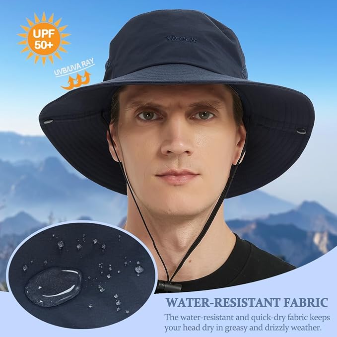 Fishing Hat, UPF50+ Wide Brim Sun Hat for Men Women, UV Protection Hiking Beach Bucket Hats Summer Safari Hat-VerdiqueGarden