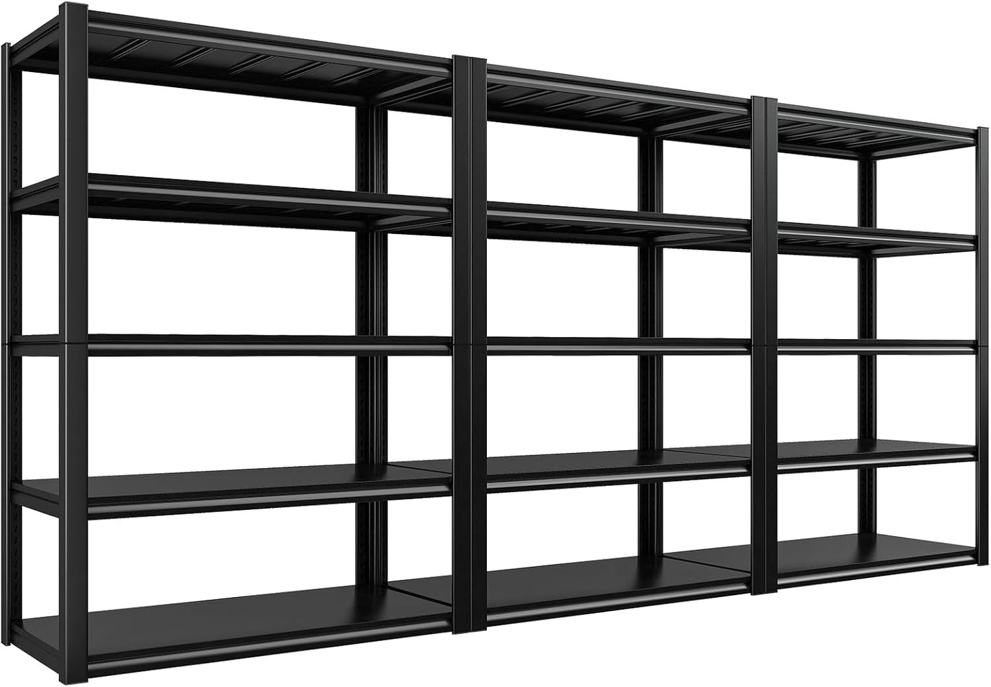 REIBII Garage Shelving 48.2" W Storage Shelves 3000LBS Metal Shelving Heavy Duty Adjustable Metal Shelf 5 Tier Pantry Shelves for Basement Warehouse Supermarket 72.2" H x 24.2" D x 48.2" W, 3 Pack-VerdiqueGarden