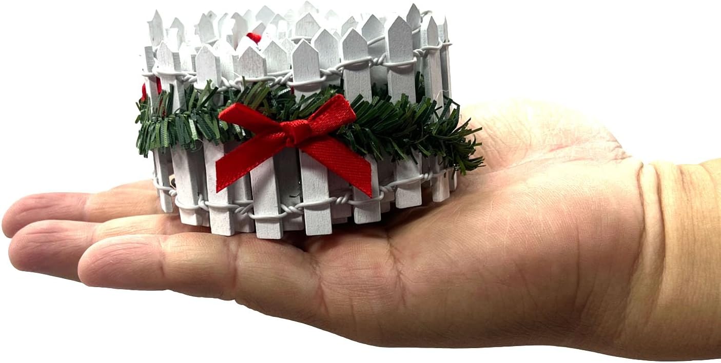 35 Inches Mini Fairy Garden Fence DIY Christmas Small Wood Decorative Picket Fence Micro Landscape Miniature Ornaments for Dollhouse, Crafts, Diorama Project, Plant Pot, White-VerdiqueGarden