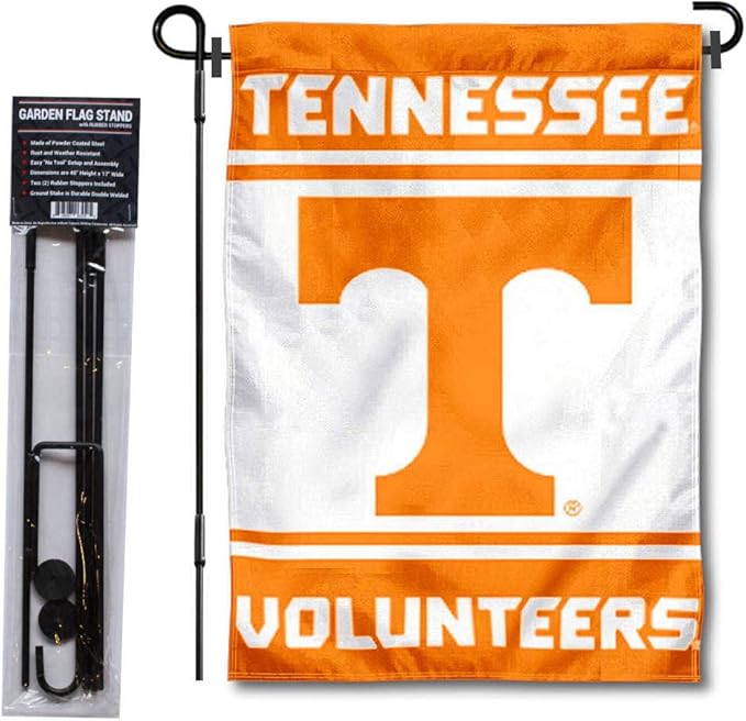 College Flags & Banners Co. Tennessee Volunteers Garden Flag with Stand Holder-VerdiqueGarden