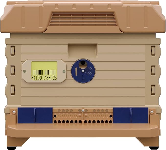 Ergo Insulated 10 Frame Bee Hive Set [NO Frames Included] (Single Hive, Tan Body Blue Entrance)-VerdiqueGarden
