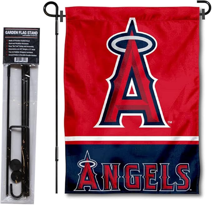 WinCraft Los Angeles Angels Garden Flag with Stand Holder-VerdiqueGarden