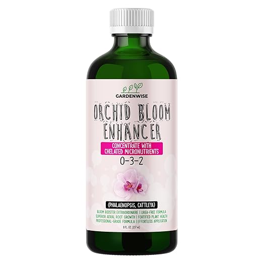 0-3-2 Giant Bloom: Orchid Bloom Enhancer - Orchid Bloom Booster - Orchid Food Fertilizer Concentrate - Chelated Nutrients for Healthy Flower & Reblooms (8 OZ)-VerdiqueGarden