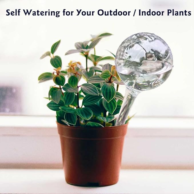 10pcs Plant Watering Devices, Planter Self Watering Globes for Home Potting, Plastic Garden Flower Plant Watering Spikes Automatic Plant Waterer System Set Suit for All Indoor Outdoor Plant-VerdiqueGarden