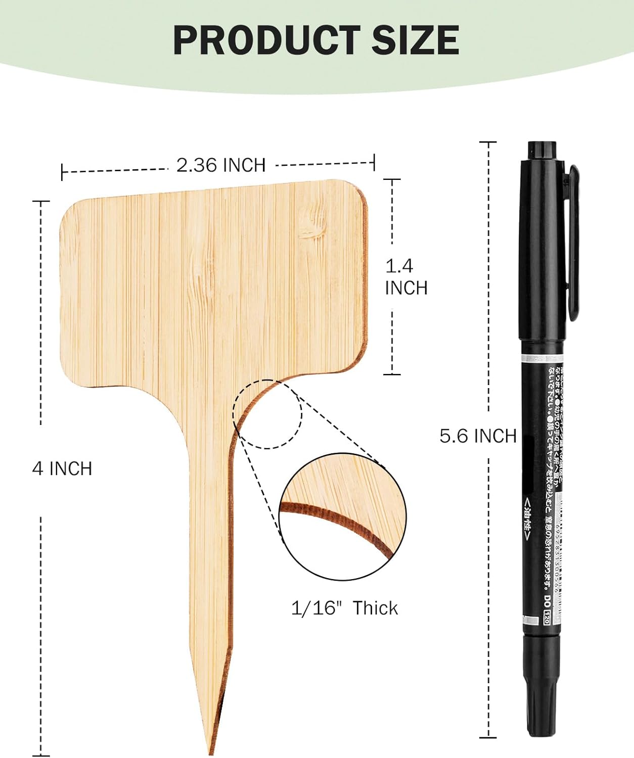 Homenote Bamboo Plant Labels 100Pcs Plant Tags for Seedling T-Type Tags for Plants Outdoor Garden Markers Vegetable Seedling(2.36 * 4“)-VerdiqueGarden