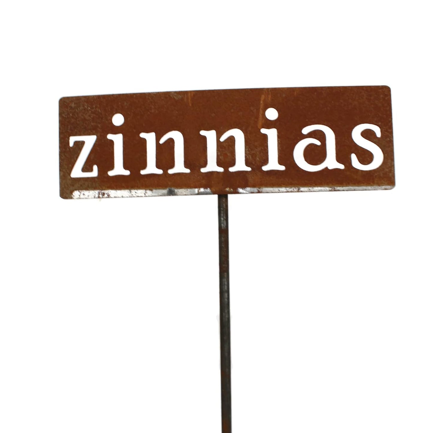 Classic Metal Garden Markers 19 Inches Tall (zinnias, Naturally Rusted)-VerdiqueGarden