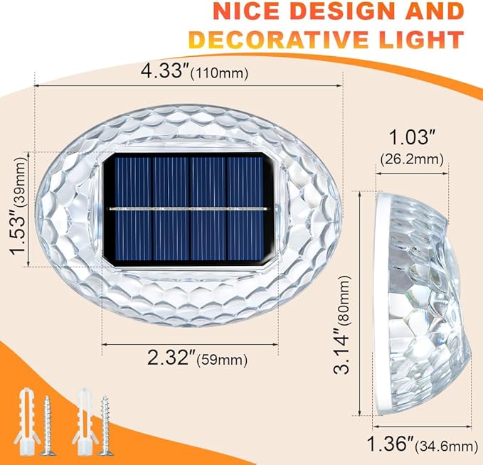Solar Lights Decor Outdoor, Led Atmosphere Lights IPX4 Waterproof Lamp for Outdoor Wall, Stairs, Step, Fence, Yard, Patio, and Pathway (4 Pack)-VerdiqueGarden
