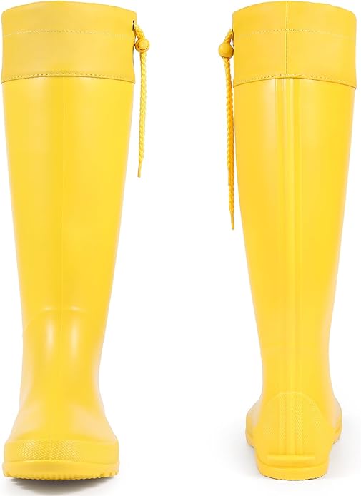Asgard Packable Tall Rain Boots for Women Waterproof Rubber Garden Boots Ultra Lightweight Flat Mud Boots- NOT FOR WIDE CALF-VerdiqueGarden