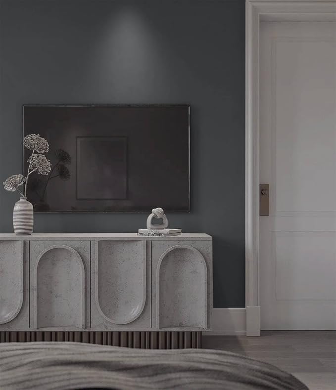 Dimoon 236''x17.7'' Grey Peel and Stick Wallpaper Contact Paper Modern Self Adhesive Wall Paper Removable Renter Friendly Textured Solid Color Shelf Cabinet Vinyl Roll (236''x17.7'',Dark Grey)-VerdiqueGarden