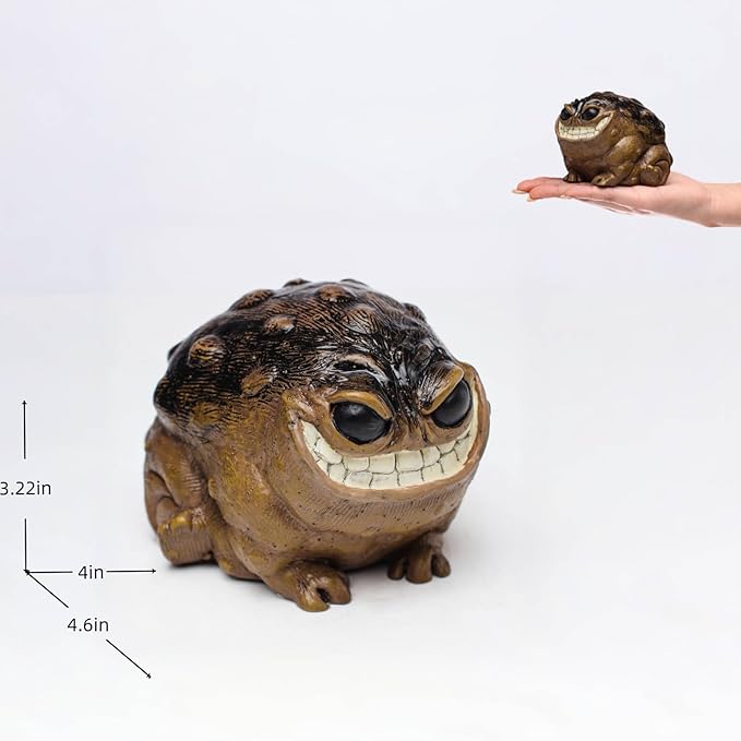 Weird Ugly Funny Monster Frog Obese Toad Garden Accessories Quirky Outdoor Accents Decorative Statue Novelty Home Office Sculpture Unique Gift-VerdiqueGarden