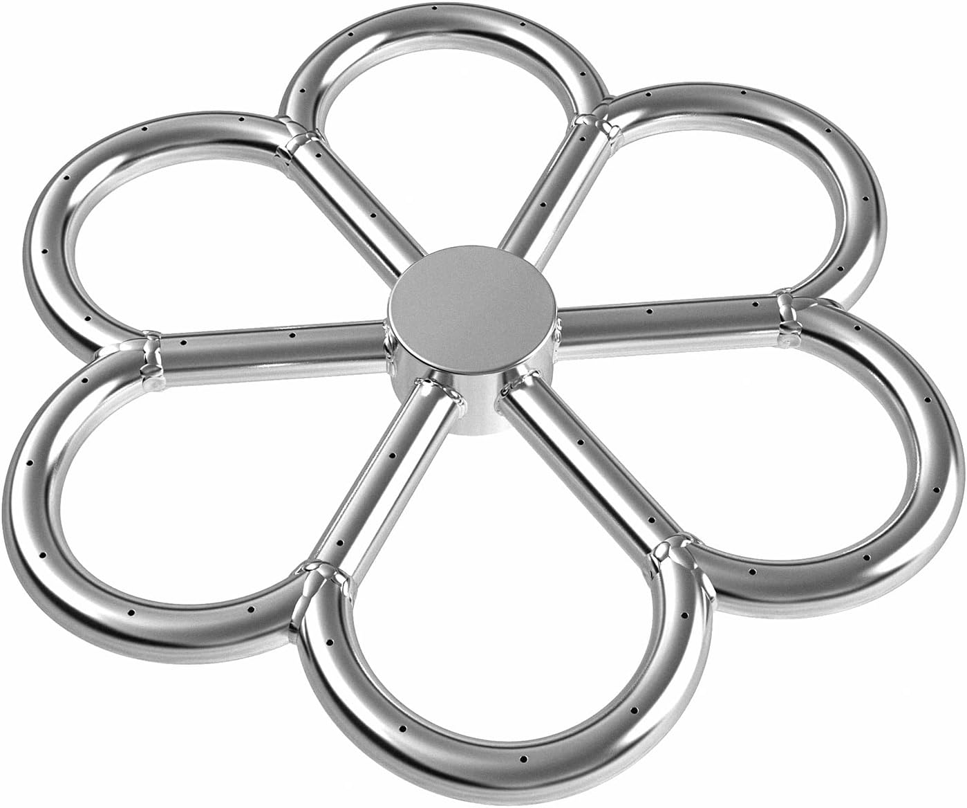 Skyflame 12-Inch Stainless Steel Fire Pit Burner, Flower-Shape Burner Ring for Fire Pit, Natural Gas & Propane Fireplace, Max BTU 90K-VerdiqueGarden