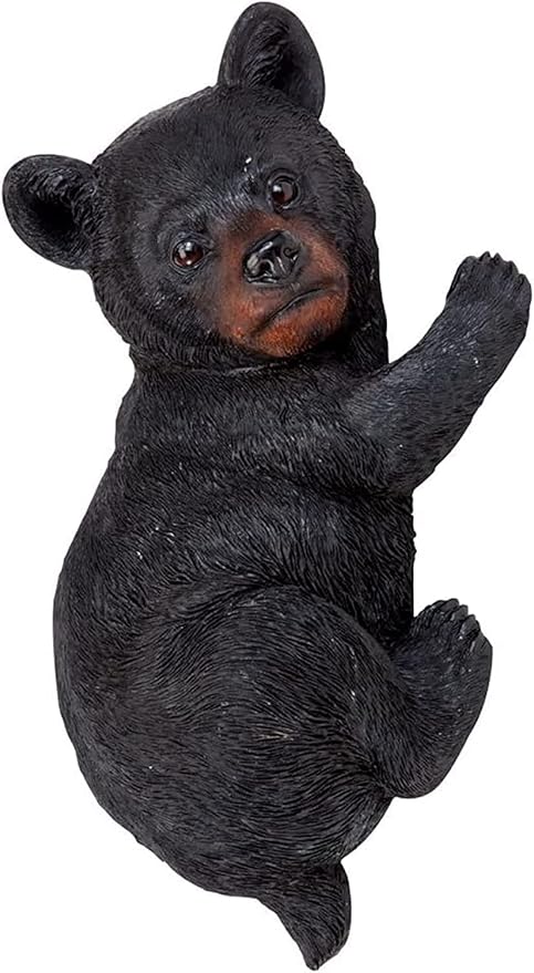 Bits and Pieces – Bear Cub Tree Hugger - Yard Decorations - Adorable Tree Sculpture - Outdoor Decoration - Garden Peeker Yard Art - 13-3/4" x 8"-VerdiqueGarden