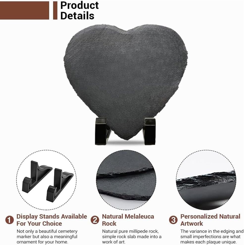 Custom Decorative Garden Stones Personalize with Any Message and Pattern, Desgin Heart Shaped Memorial Stones Welcome Stones 6x6 for Housewarming,Memorial Gifts and Special Day Gifts-VerdiqueGarden