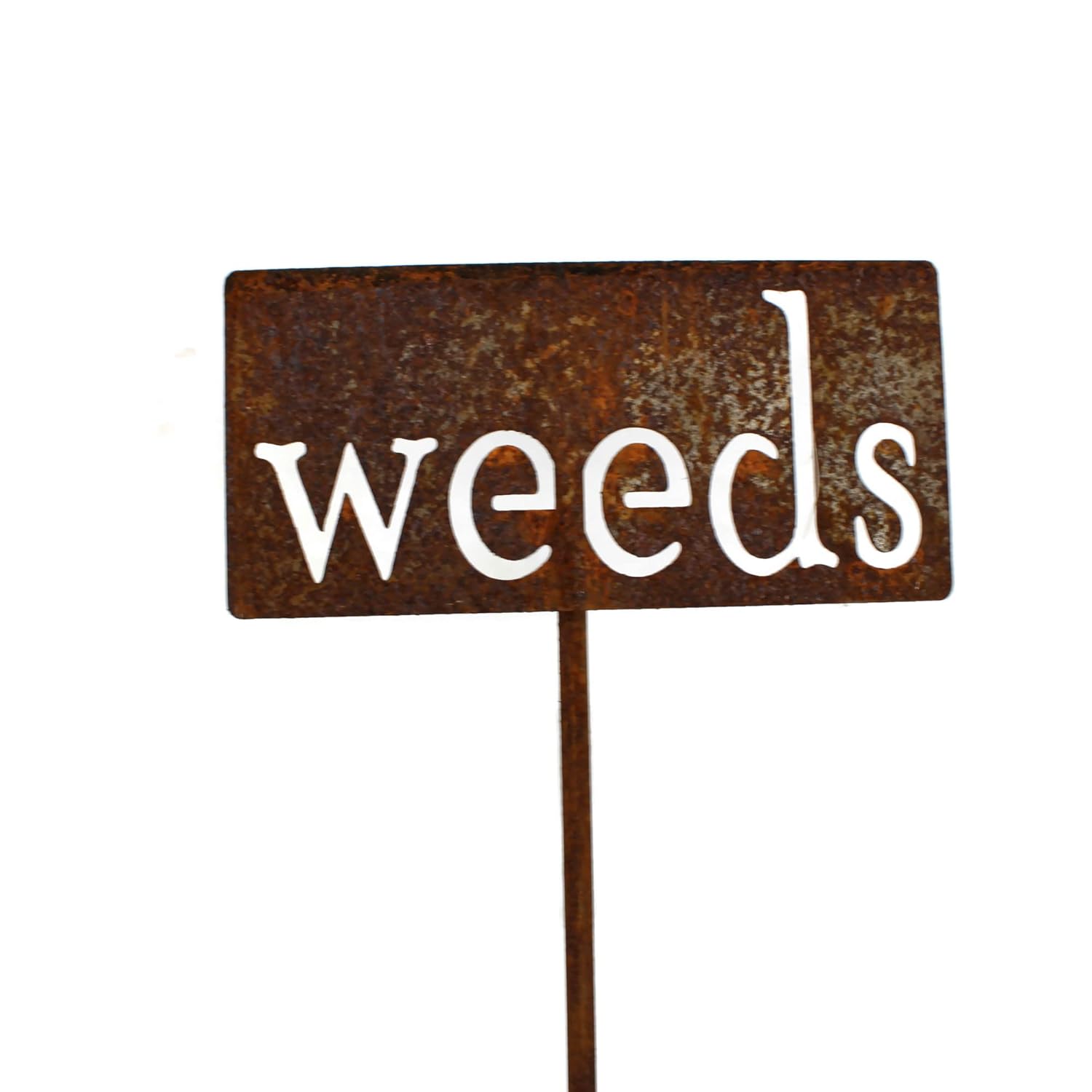 Classic Metal Garden Markers 19 Inches Tall (weeds, Naturally Rusted)-VerdiqueGarden