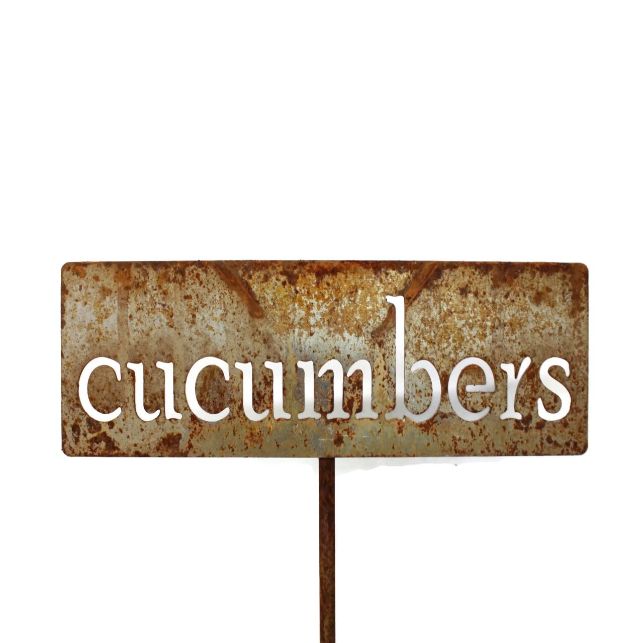 Classic Metal Garden Markers 19 Inches Tall (cucumbers, Naturally Rusted)-VerdiqueGarden