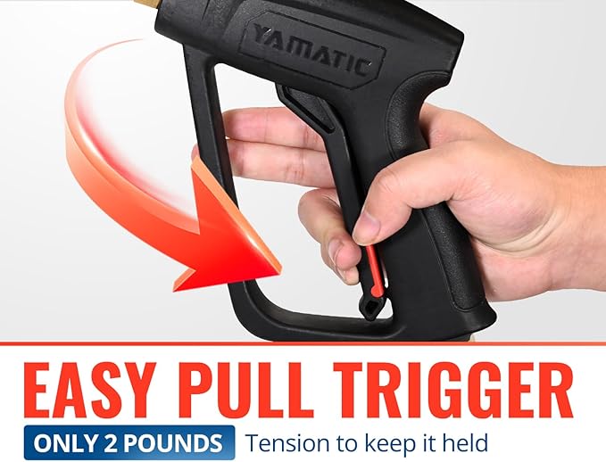 YAMATIC Pressure Washer Gun Wand with Swivel 3/8" Plug & M22 Coupler, Stainless Steel Extension Lance Replacement for Ryobi, Simpson, Craftsman Power Washer for Foam Cannon Car Wash, 4000 PSI-VerdiqueGarden