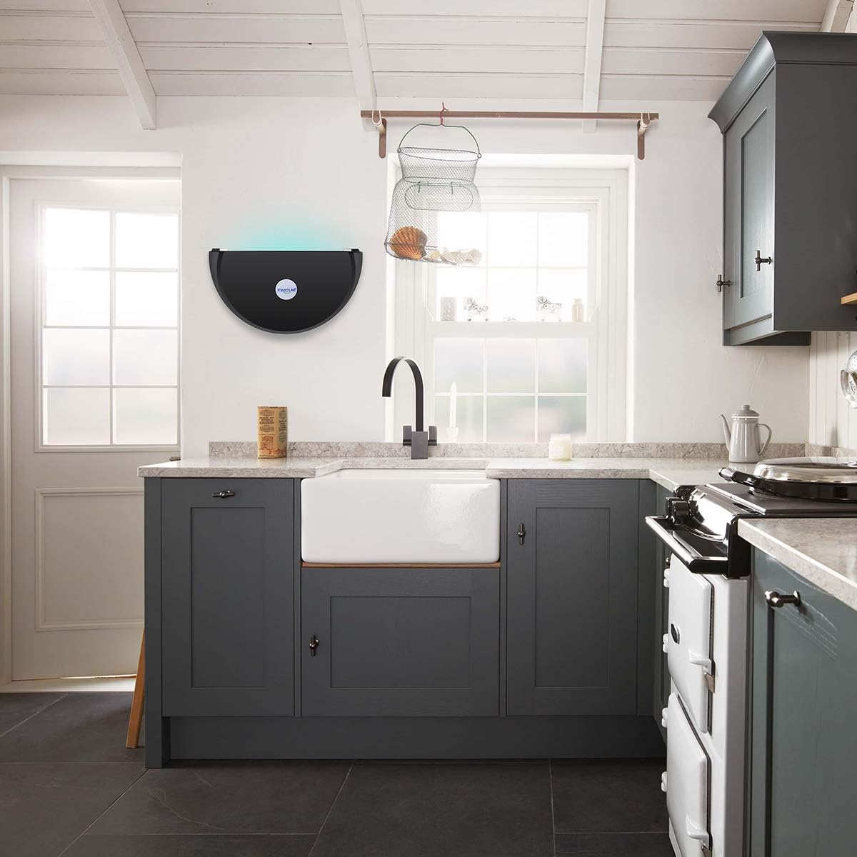 Faicuk WS108 Wall Sconce Fly Light Trap for Capturing Flies, Moths, Gnats, Mosquitos and Other Flying Insects - 13"x7.5"x5.5" (Black)-VerdiqueGarden