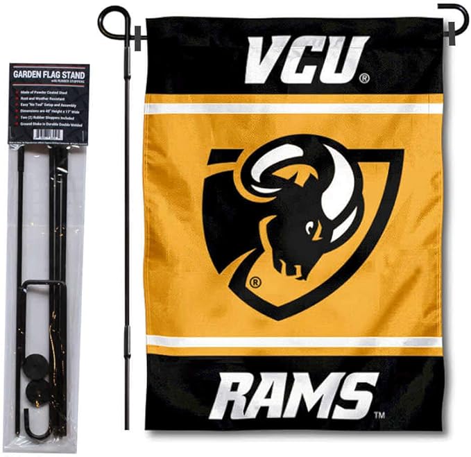 Virginia Commonwealth Rams Garden Flag with Stand Holder-VerdiqueGarden