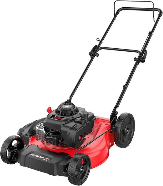 PowerSmart 21 in. Gas Lawn Mower with 125cc Briggs and Stratton E300 Engine, 2-in-1 Push Mower with Mulching & Side-Discharge-VerdiqueGarden
