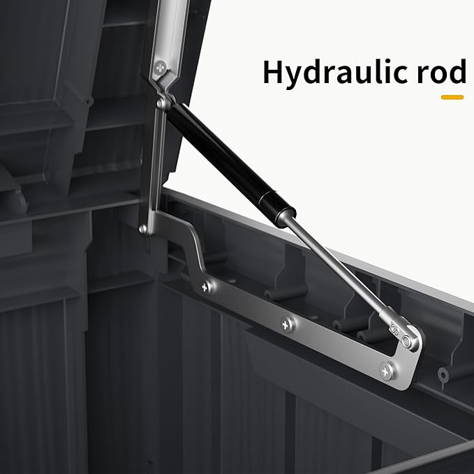 80 Gallon UV Resistant Outdoor Storage Box Waterproof, Lockable Resin Deck Box for Garden Tools, Sports Equipment and Cushions, Black-VerdiqueGarden