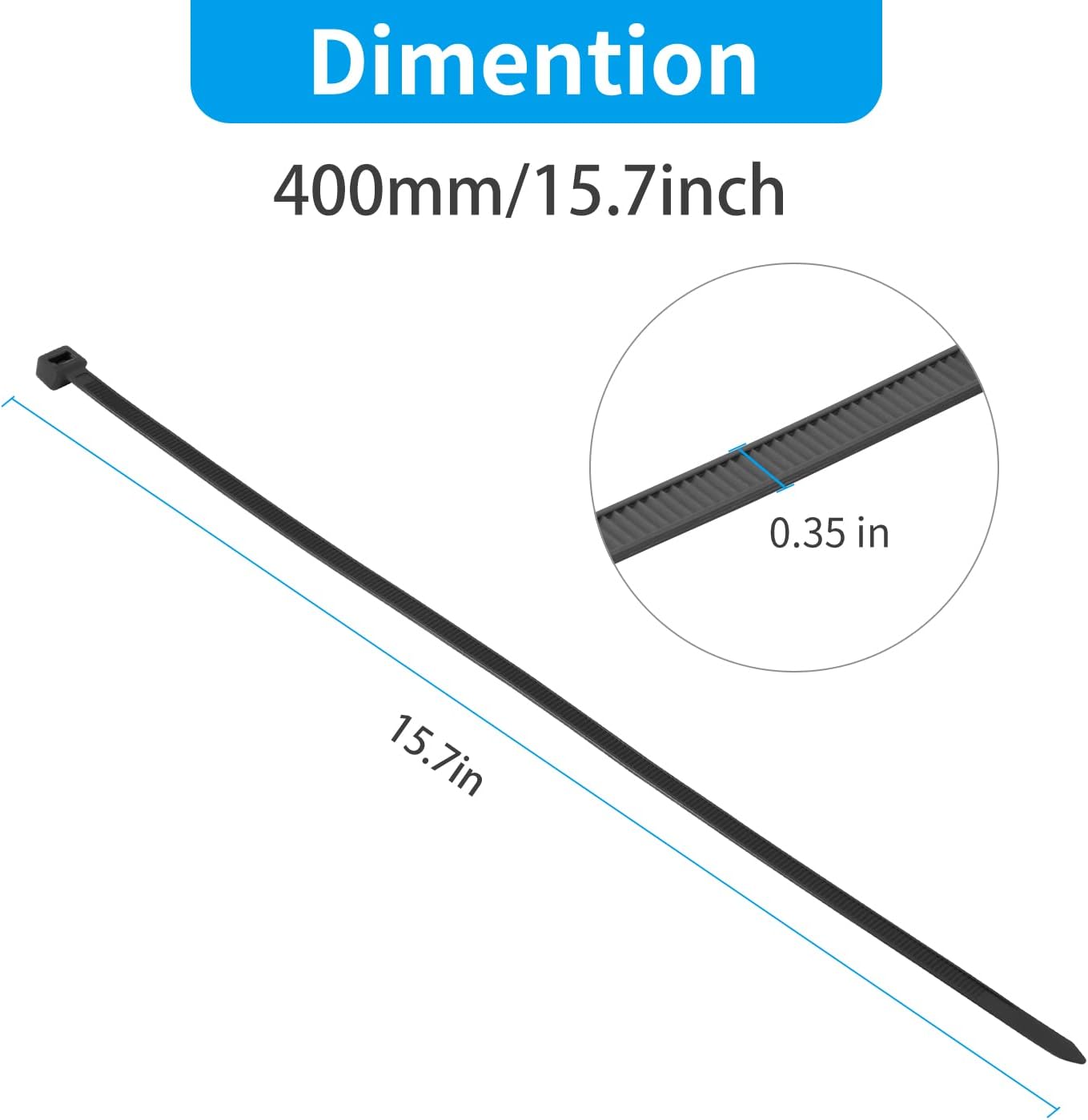 XINGO 20 inch Zip Ties Heavy Duty 100 PCS, 175 LBS Ultra Strong Plastic Wire Ties, Large Cable Ties xtra Long Tie Wraps, Indoor and Outdoor UV Resistant (White)-VerdiqueGarden