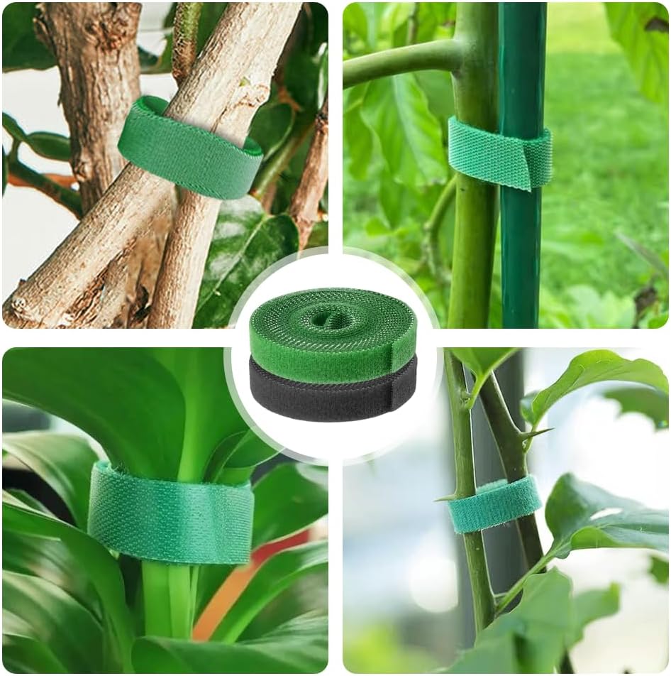 Reusable Plant Ties Tape for Climbing Plants, Garden Ties Tomato Plant Supports, Adjustable Garden Twine & Twist Ties Plant Ties for Outdoor Indoor Plants Stakes Gardening Supplies (Yellow, 5 Rolls)-VerdiqueGarden